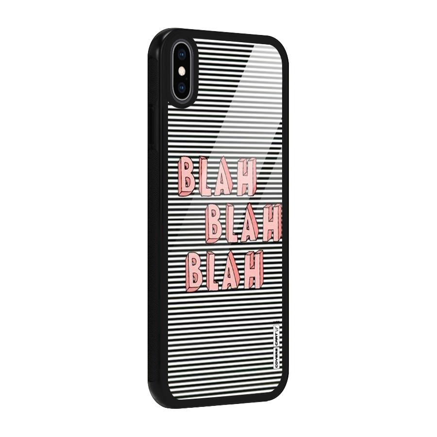 Blah Stripes Glass Back Case for iPhone XS Max