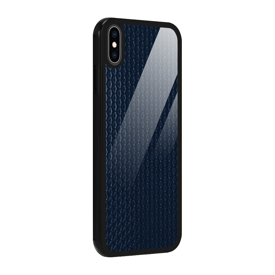 Blue-Pattern Glass Back Case for iPhone XS Max