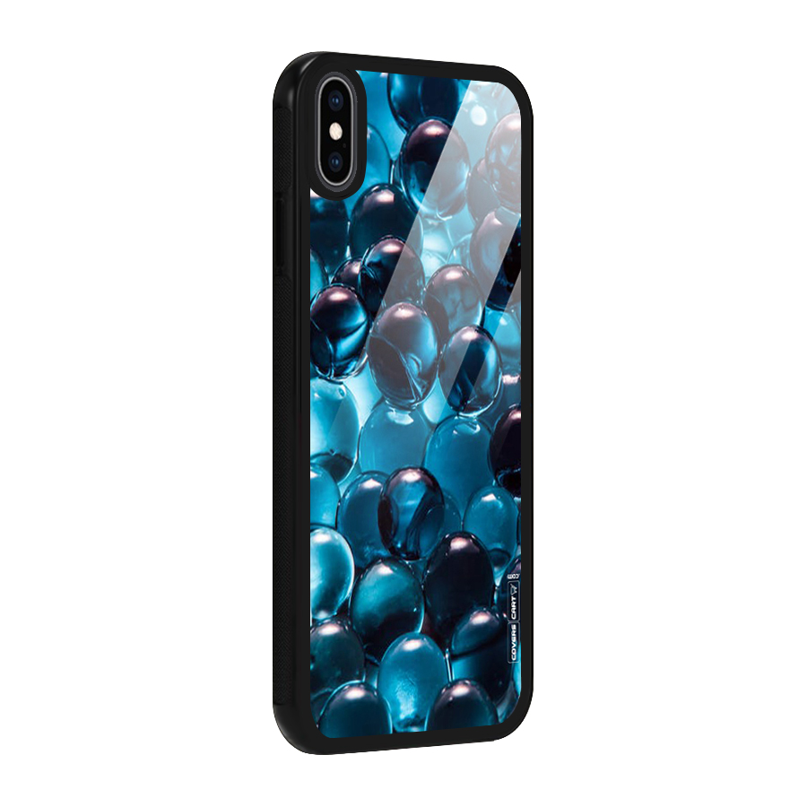 Blue Abstract Balls Glass Back Case for iPhone XS Max