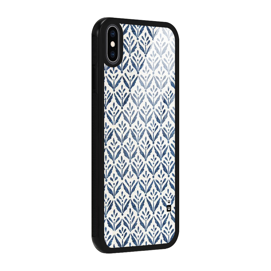 Blue Leaf Glass Back Case for iPhone XS Max