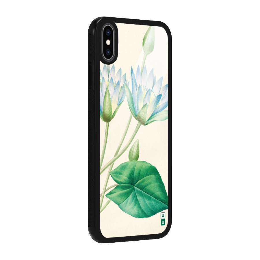 Blue Lotus Glass Back Case for iPhone XS Max