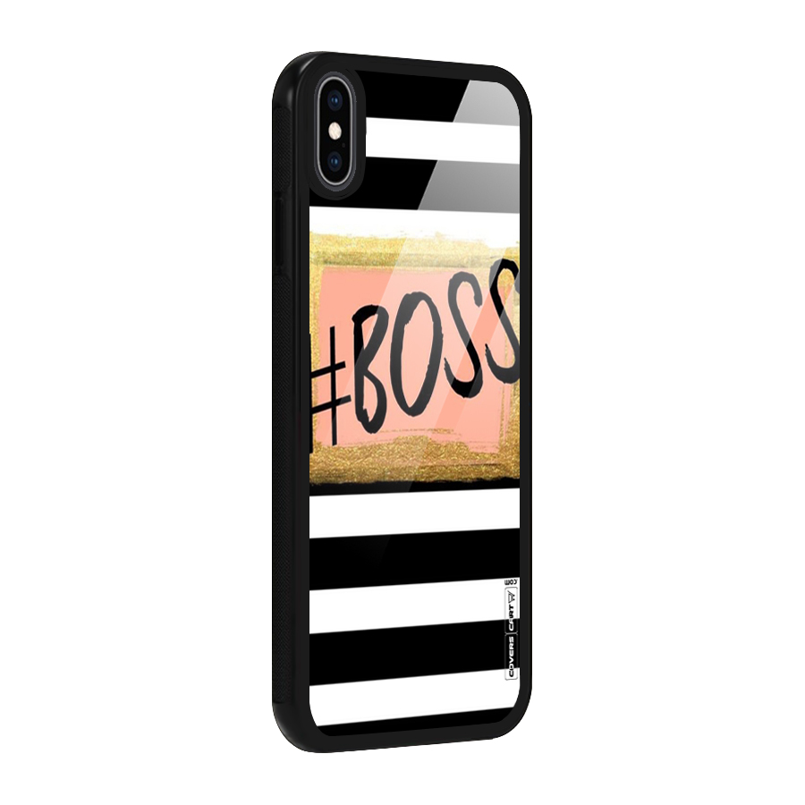 Boss Stripes Glass Back Case for iPhone XS Max