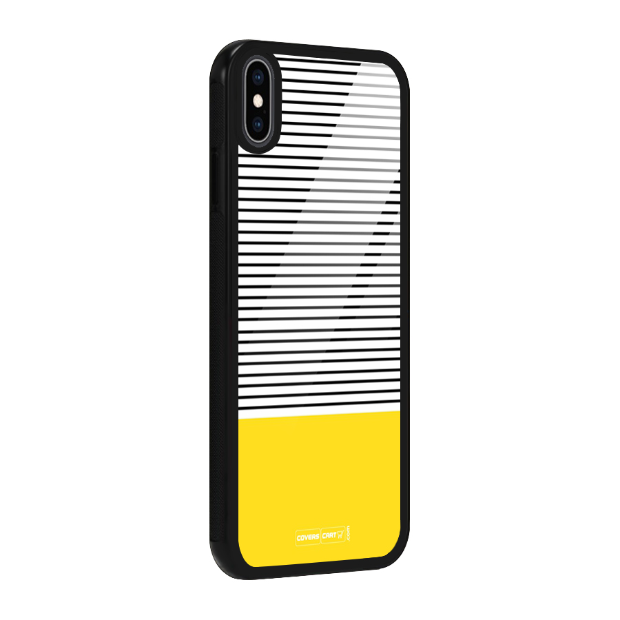 Bright Yellow Stripes Glass Back Case for iPhone XS Max