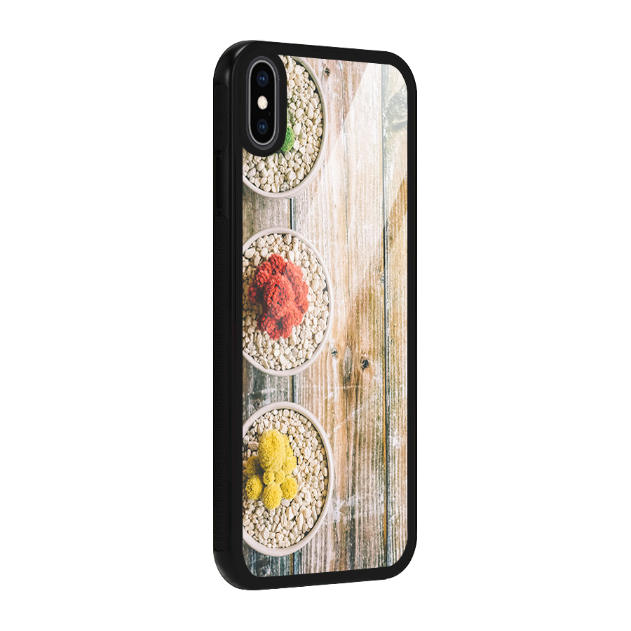 Cacti Decor Glass Back Case for iPhone XS Max