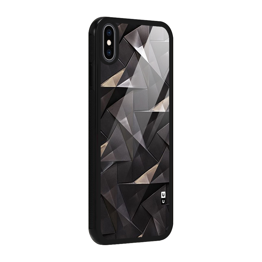 Carved Triangles Glass Back Case for iPhone XS Max