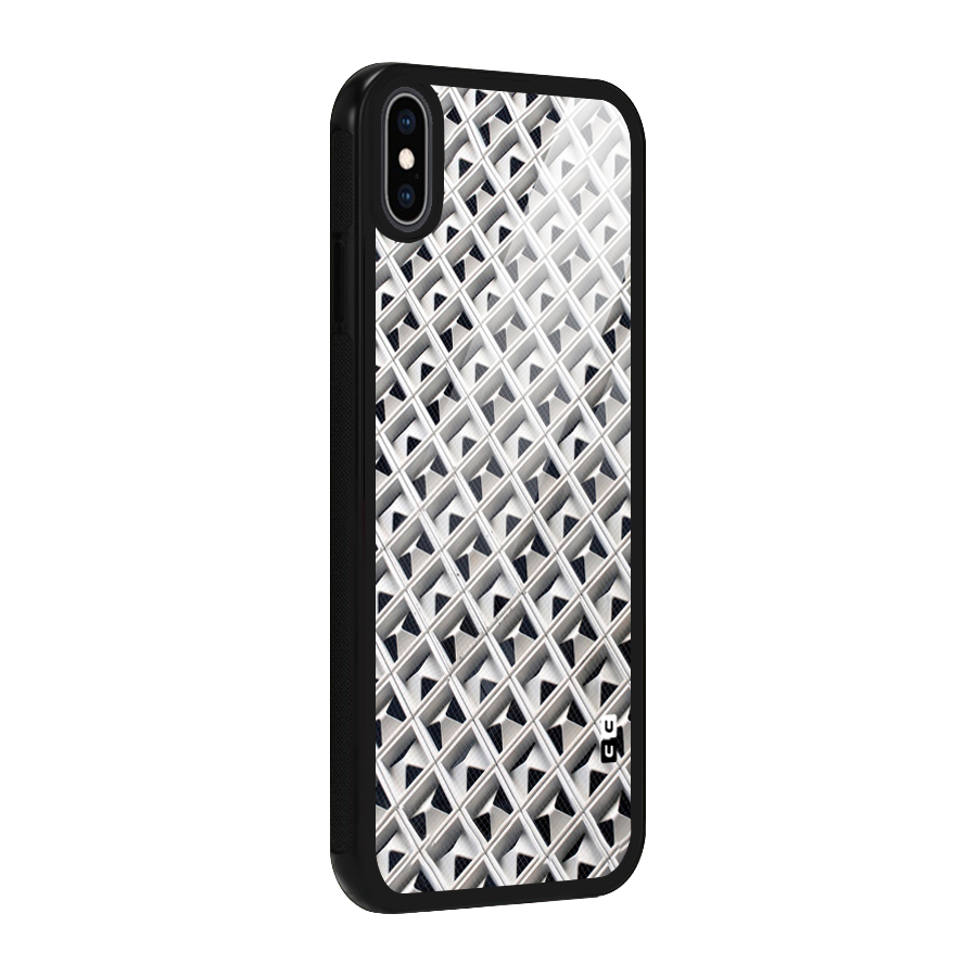 Check White Design Glass Back Case for iPhone XS Max