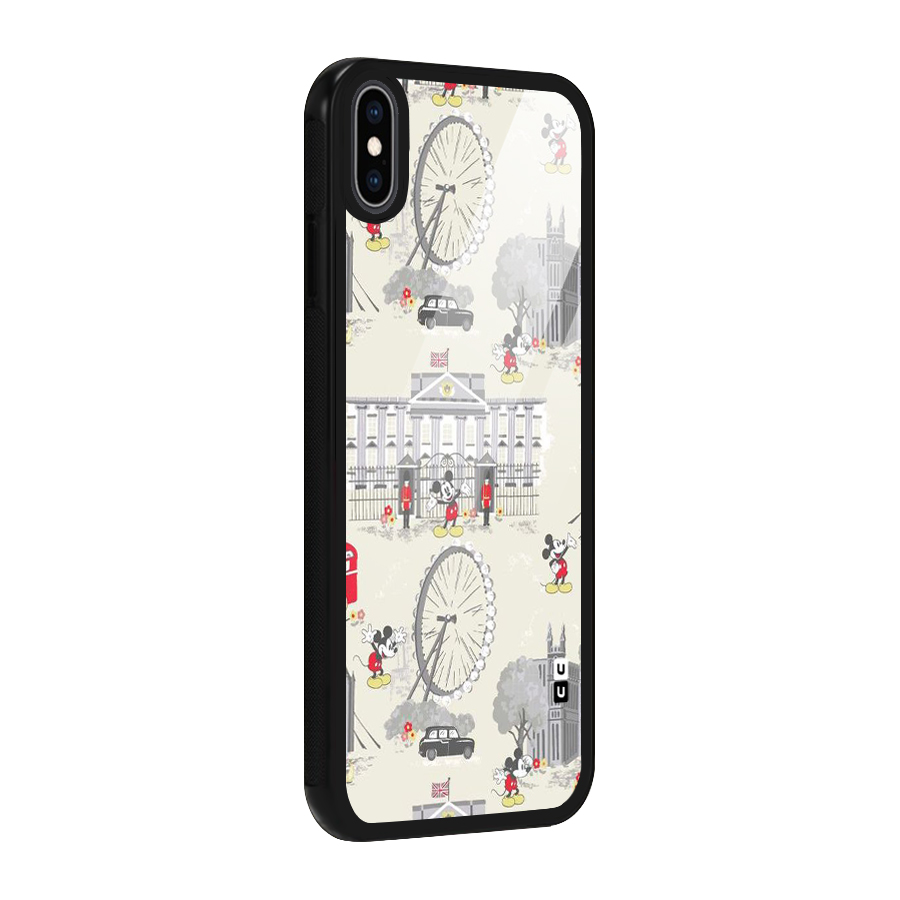 City Tour Pattern Glass Back Case for iPhone XS Max