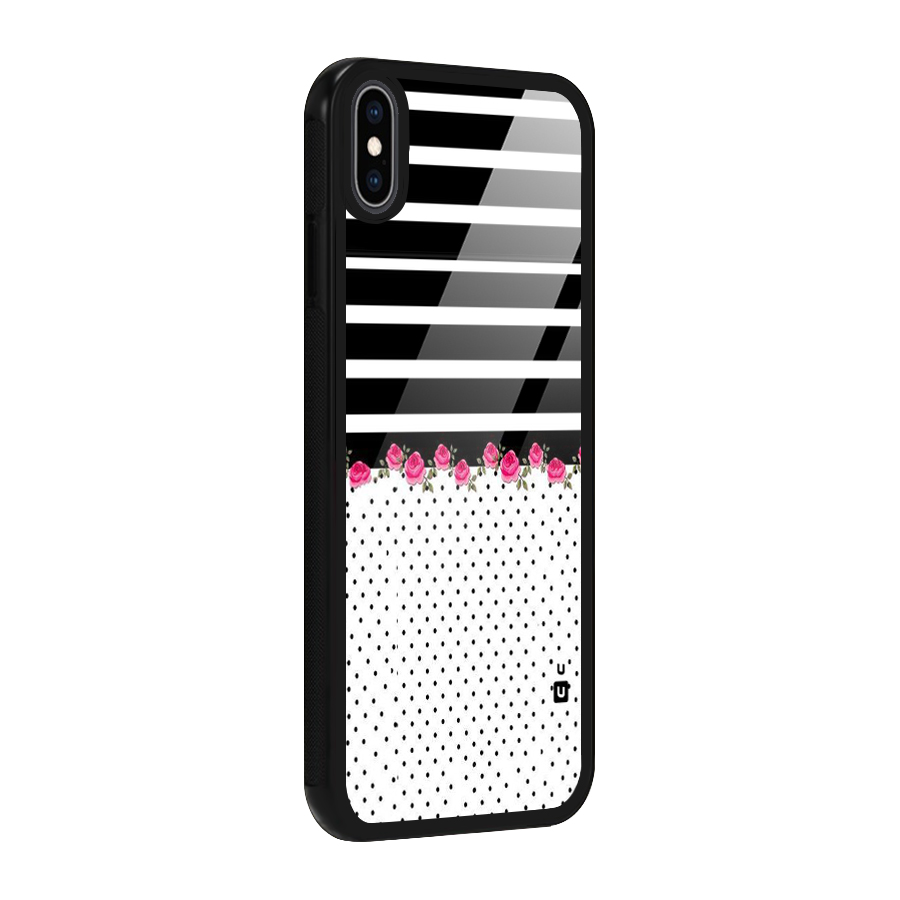 Classic Polka Stripes Glass Back Case for iPhone XS Max