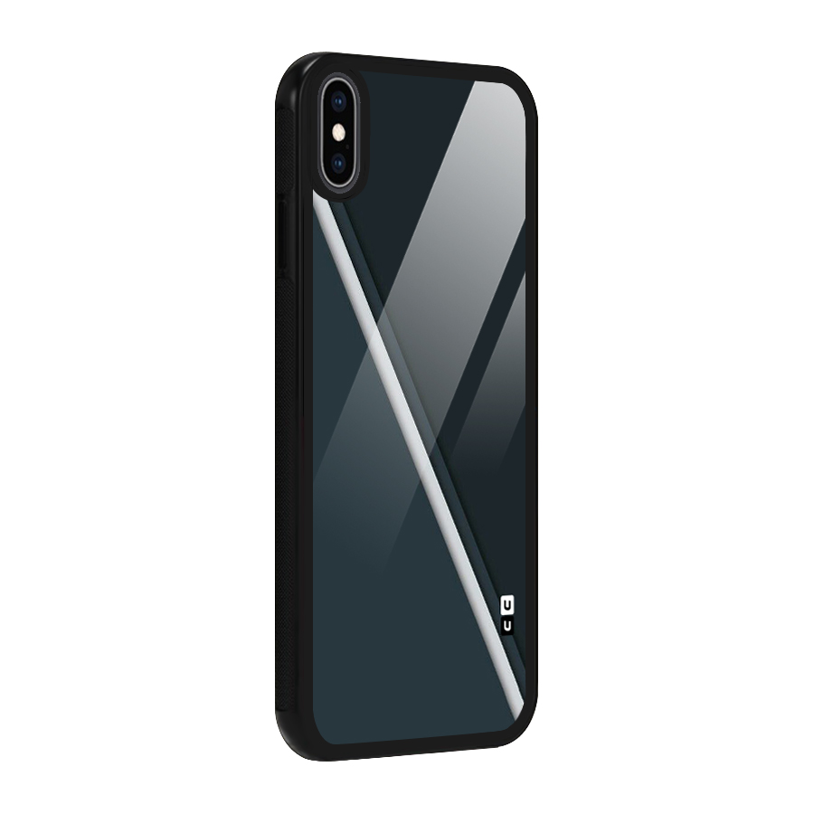 Classic Single Stripe Glass Back Case for iPhone XS Max