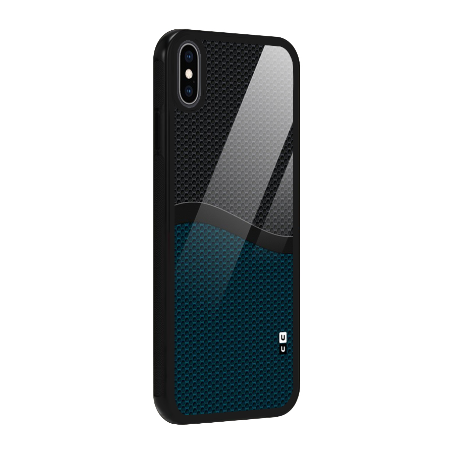 Classy Rugged Bicolor Glass Back Case for iPhone XS Max