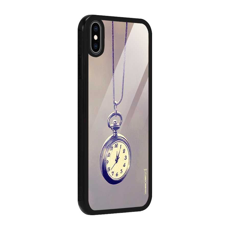 Clock Locket Glass Back Case for iPhone XS Max