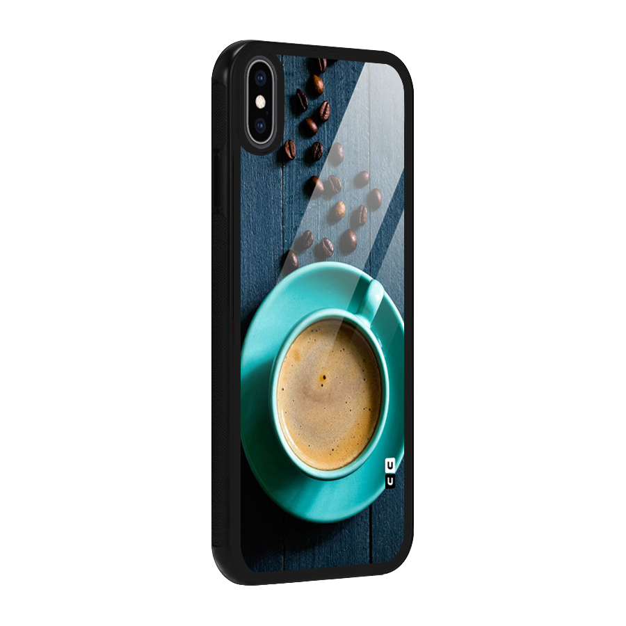 Coffee Beans and Cup Glass Back Case for iPhone XS Max