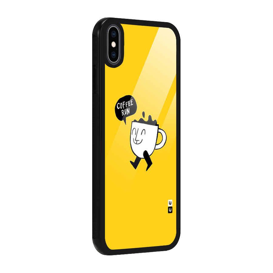 Coffee Run Glass Back Case for iPhone XS Max