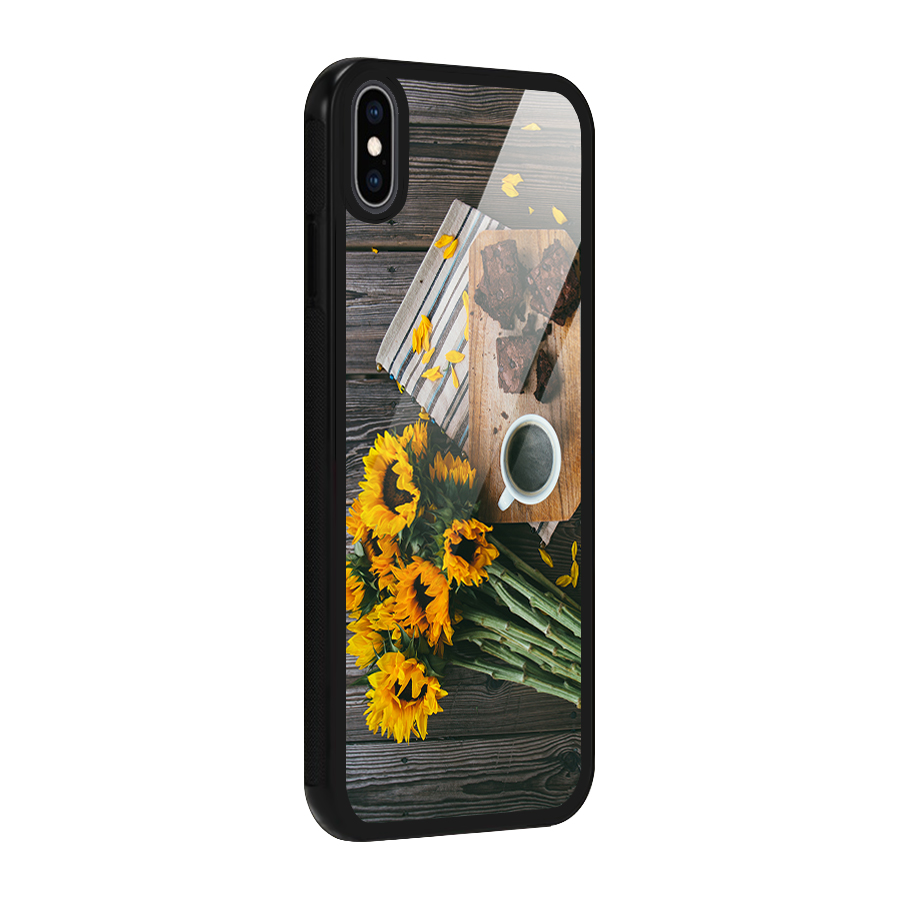 Coffee and Flowers Glass Back Case for iPhone XS Max