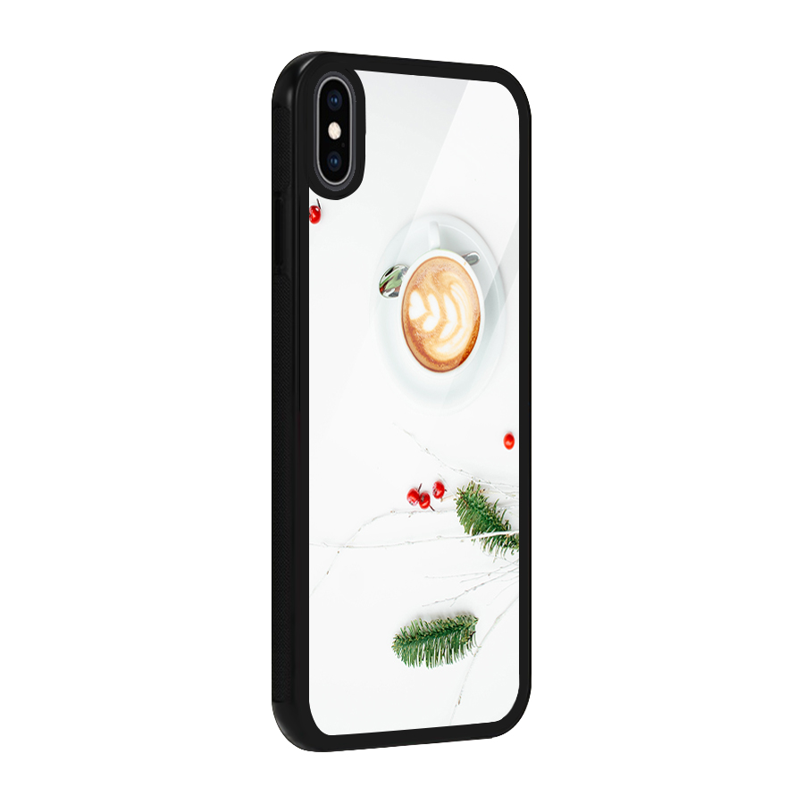 Coffee and Leafs Glass Back Case for iPhone XS Max