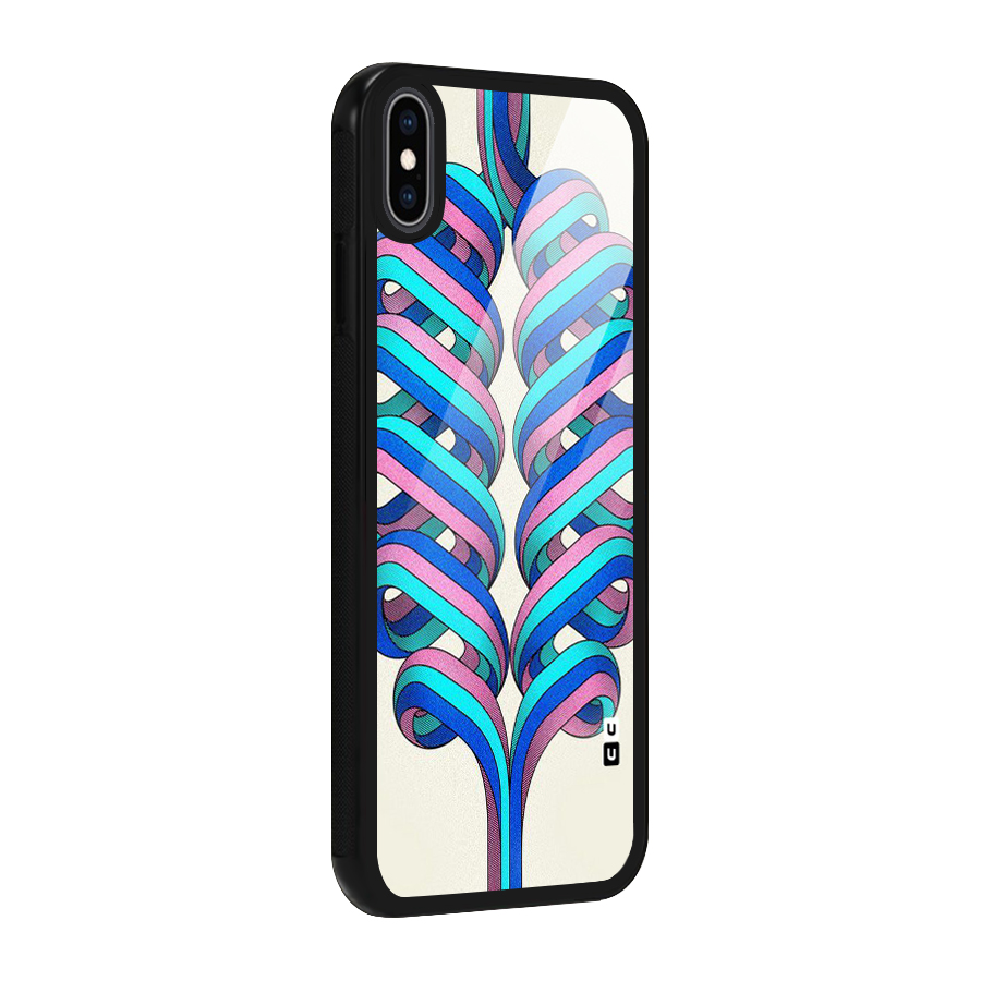 Coil Abstract Pattern Glass Back Case for iPhone XS Max