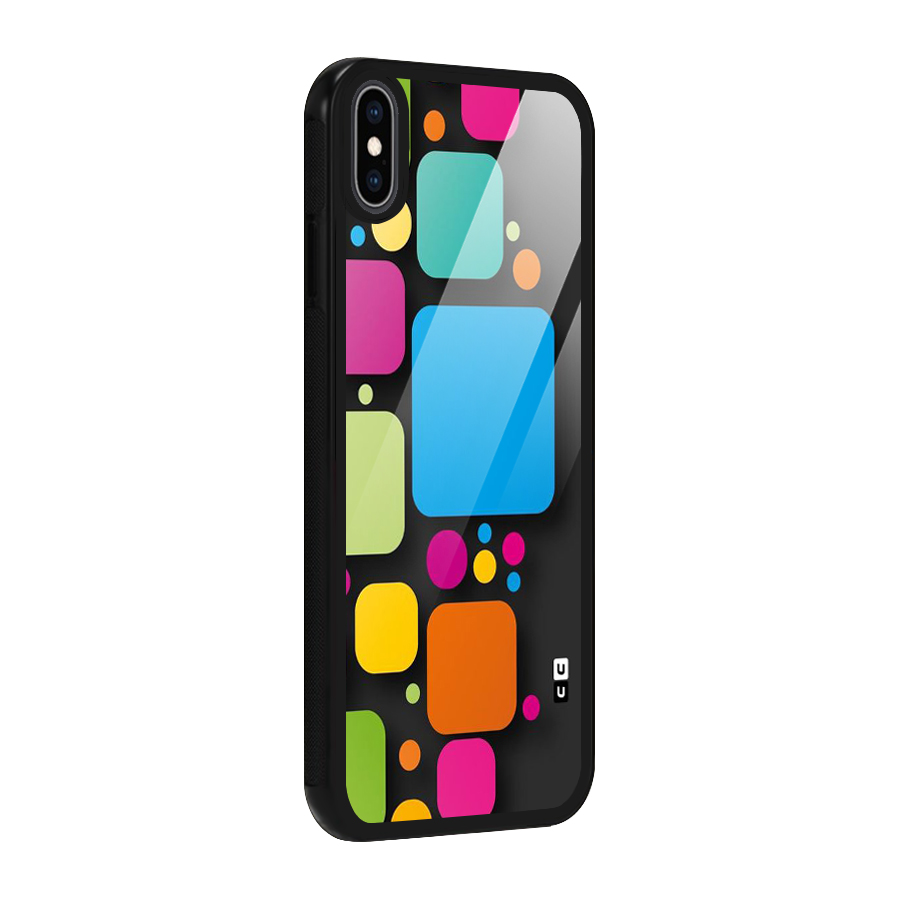 Color Boxes Abstract Glass Back Case for iPhone XS Max