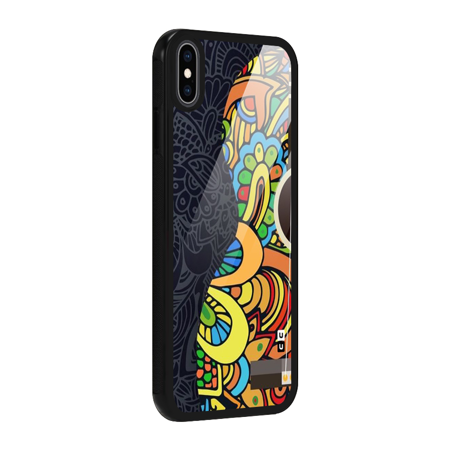 Colored Blocks Glass Back Case for iPhone XS Max