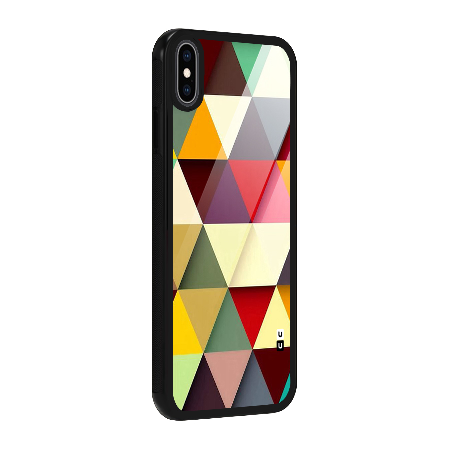 Colored Triangles Glass Back Case for iPhone XS Max