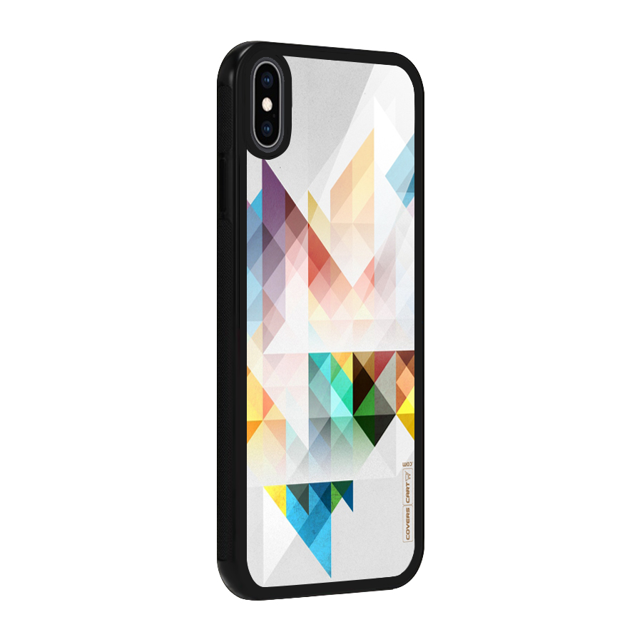 Colorful Geometric Art Glass Back Case for iPhone XS Max