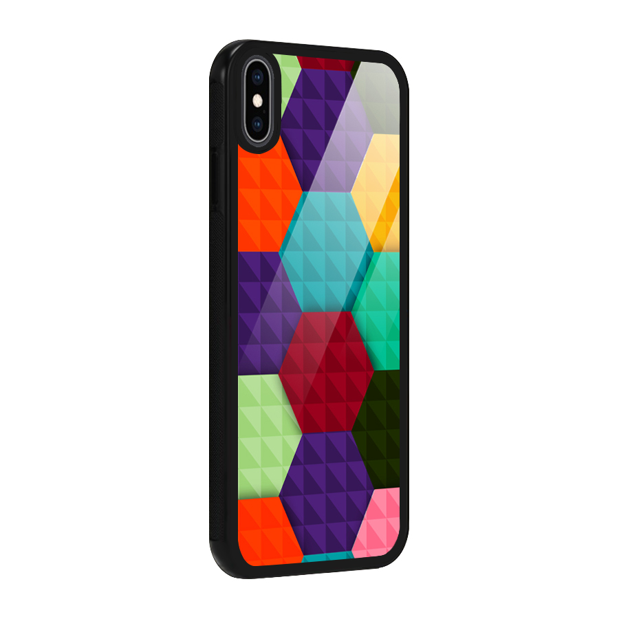 Colourful Abstract Glass Back Case for iPhone XS Max
