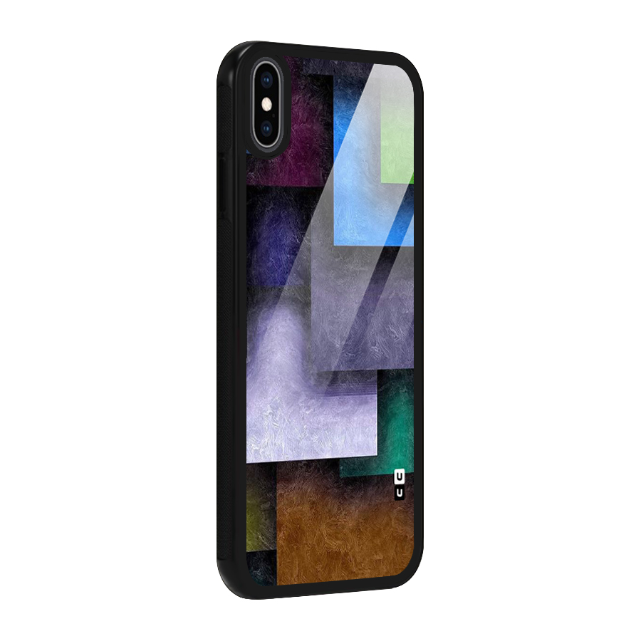 Concrete Squares Glass Back Case for iPhone XS Max