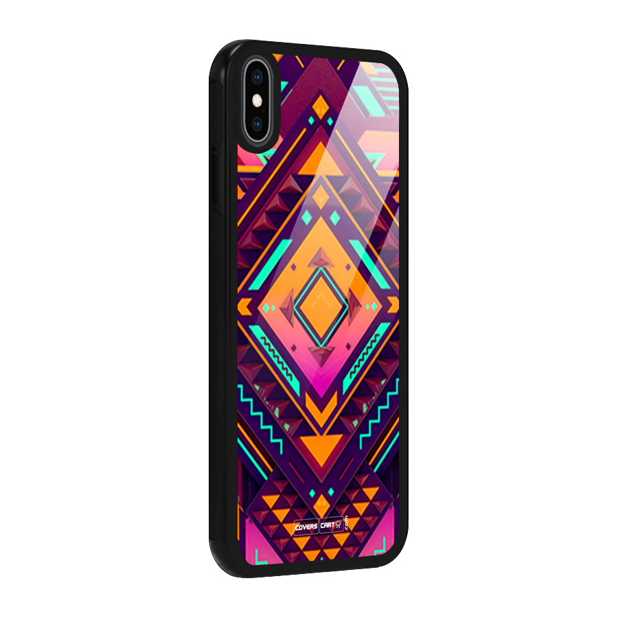 Creative Rhombus Glass Back Case for iPhone XS Max