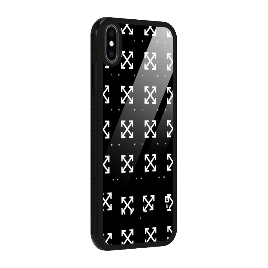 Cross Arrow Black Glass Back Case for iPhone XS Max