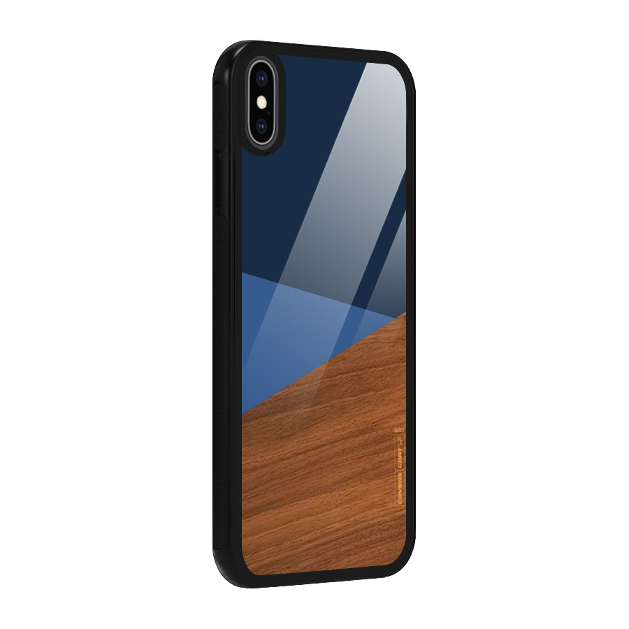 Crossed Lines Pattern Glass Back Case for iPhone XS Max