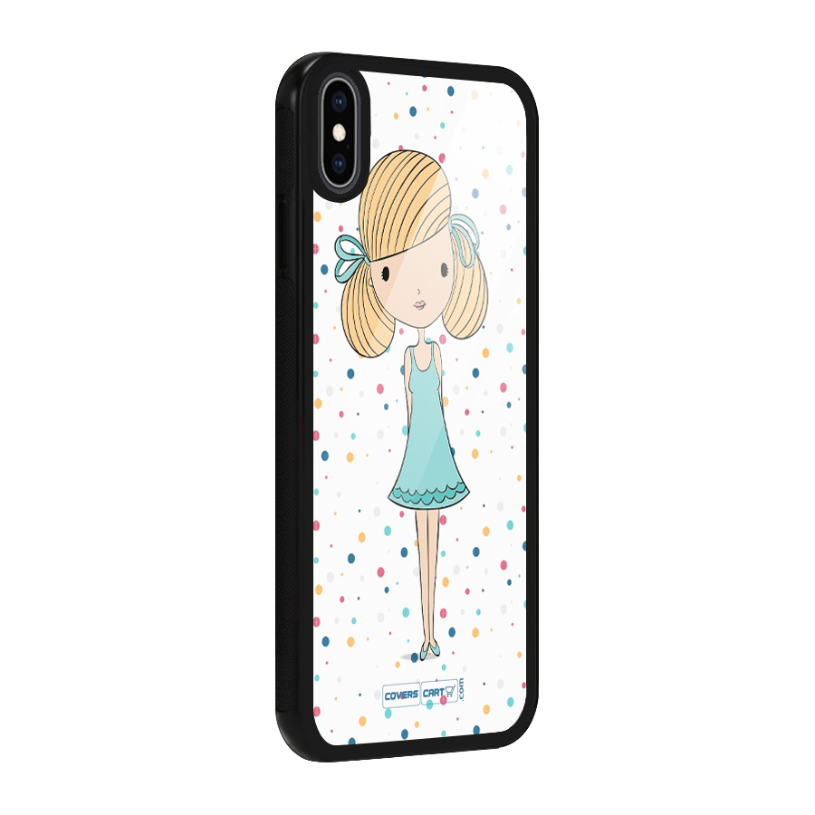 Cute Girl Glass Back Case for iPhone XS Max