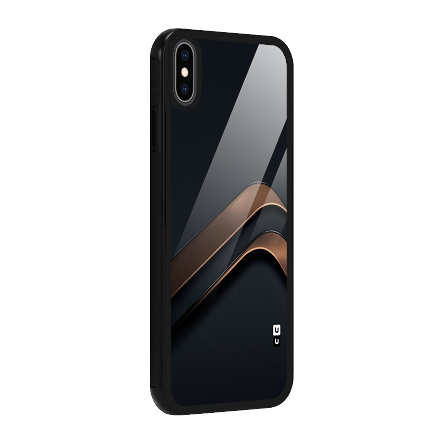 Dark Gold Stripes Glass Back Case for iPhone XS Max