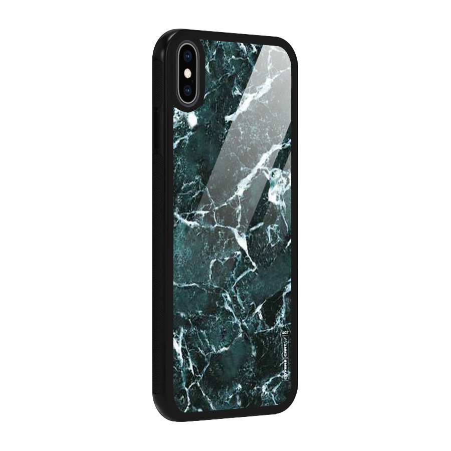 Dark Green Marble Glass Back Case for iPhone XS Max