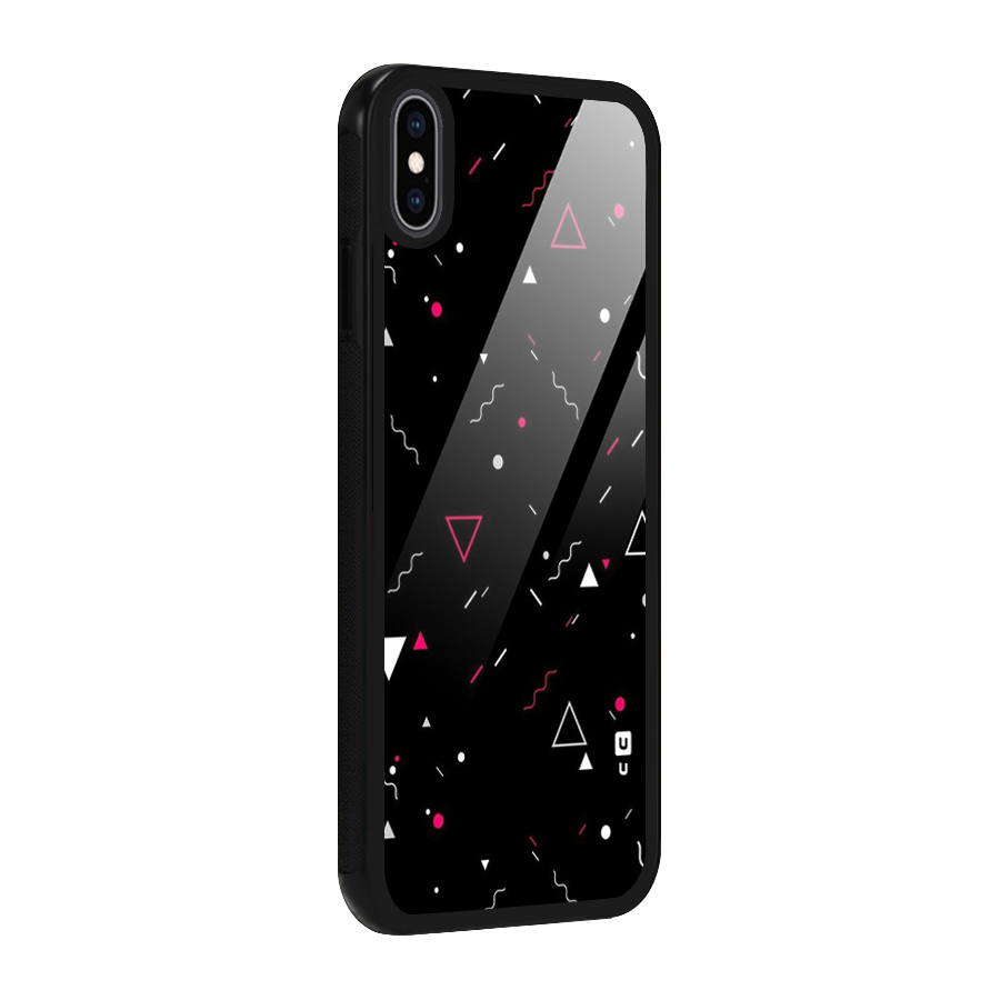 Dark Shapes Design Glass Back Case for iPhone XS Max
