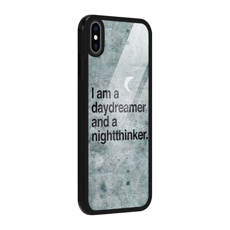Day Dreamer Night Thinker Glass Back Case for iPhone XS Max