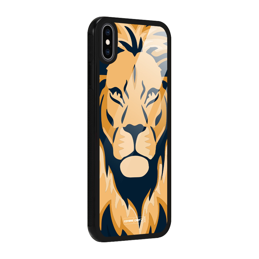 Designer Lion Glass Back Case for iPhone XS Max