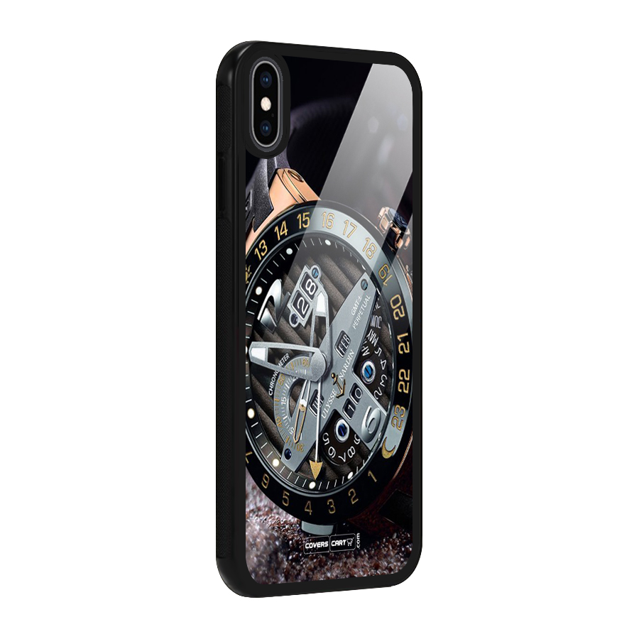 Designer Stylish Watch Glass Back Case for iPhone XS Max