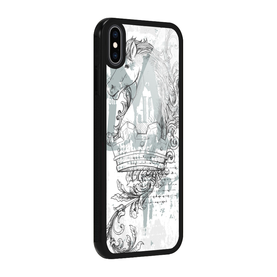 Designous-Vintage Glass Back Case for iPhone XS Max