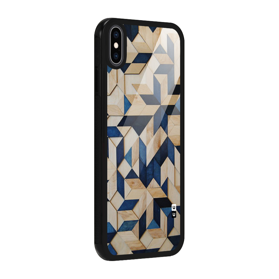 Disorted Wood Blue Glass Back Case for iPhone XS Max