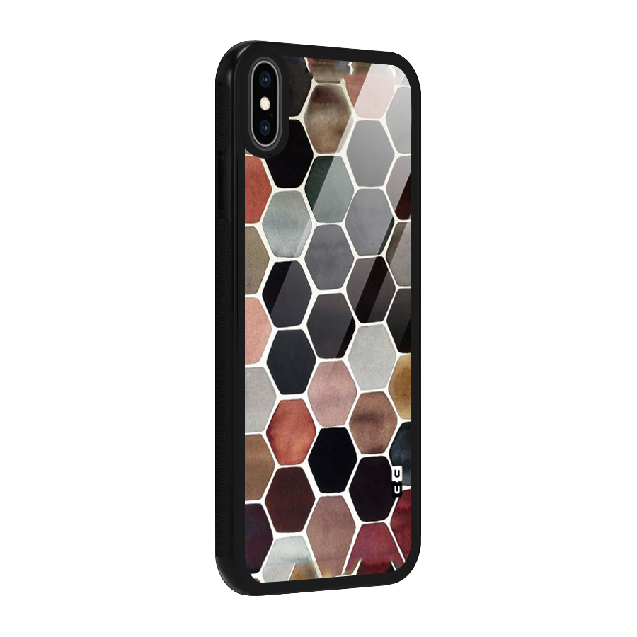 Elite Pastel Hexagons Glass Back Case for iPhone XS Max
