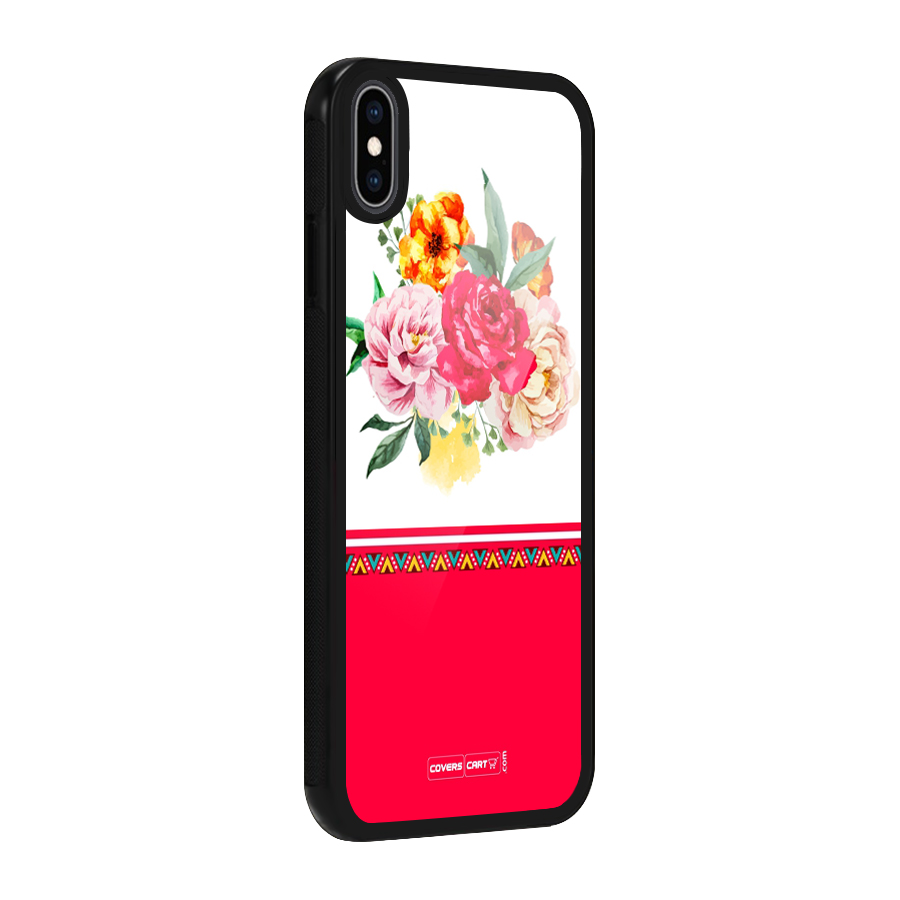 Flower Fusion Glass Back Case for iPhone XS Max
