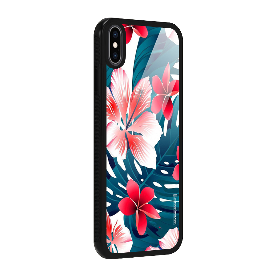 Flower design Glass Back Case for iPhone XS Max