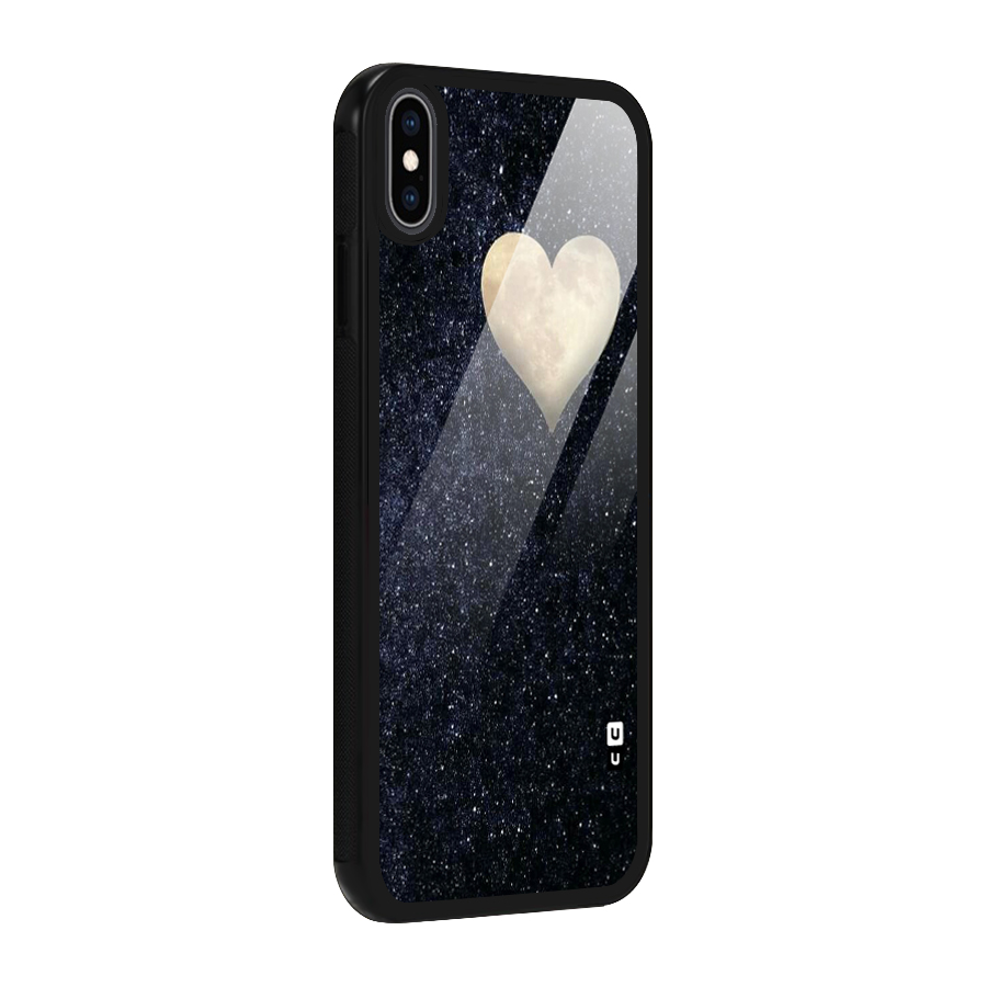 Galaxy Space Heart Glass Back Case for iPhone XS Max