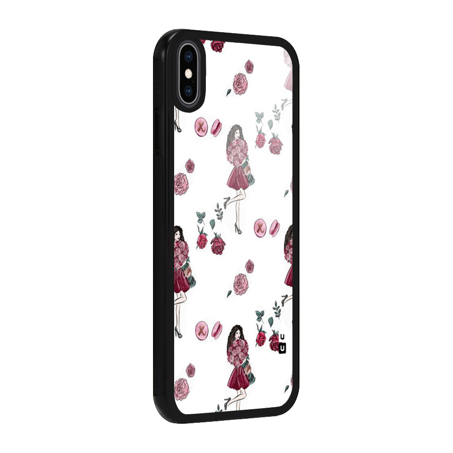 Girl With Flowers Glass Back Case for iPhone XS Max