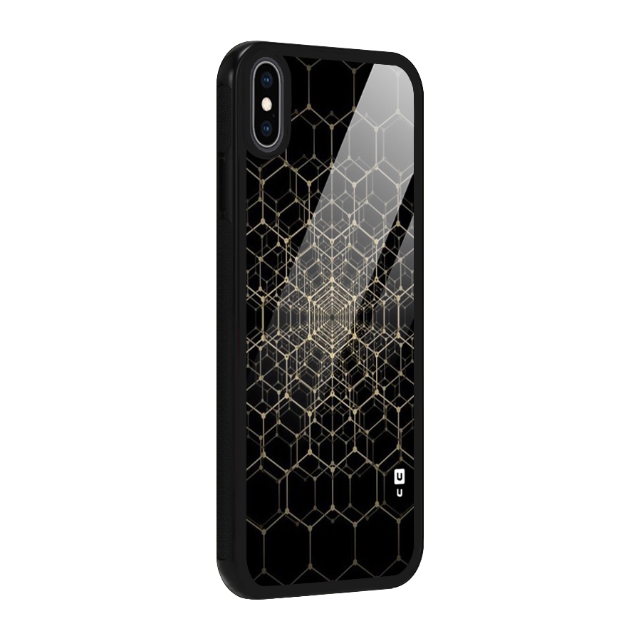 Gold Web Glass Back Case for iPhone XS Max