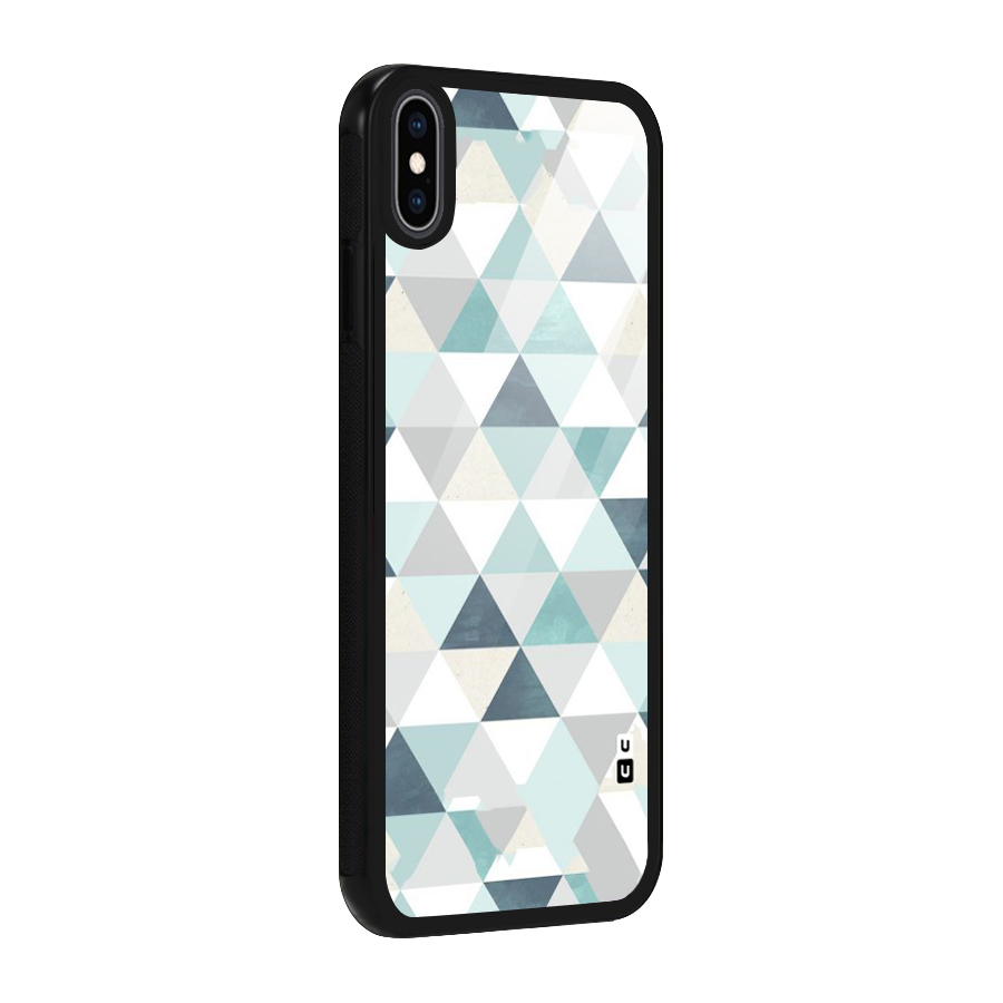 Green And Grey Pattern Glass Back Case for iPhone XS Max