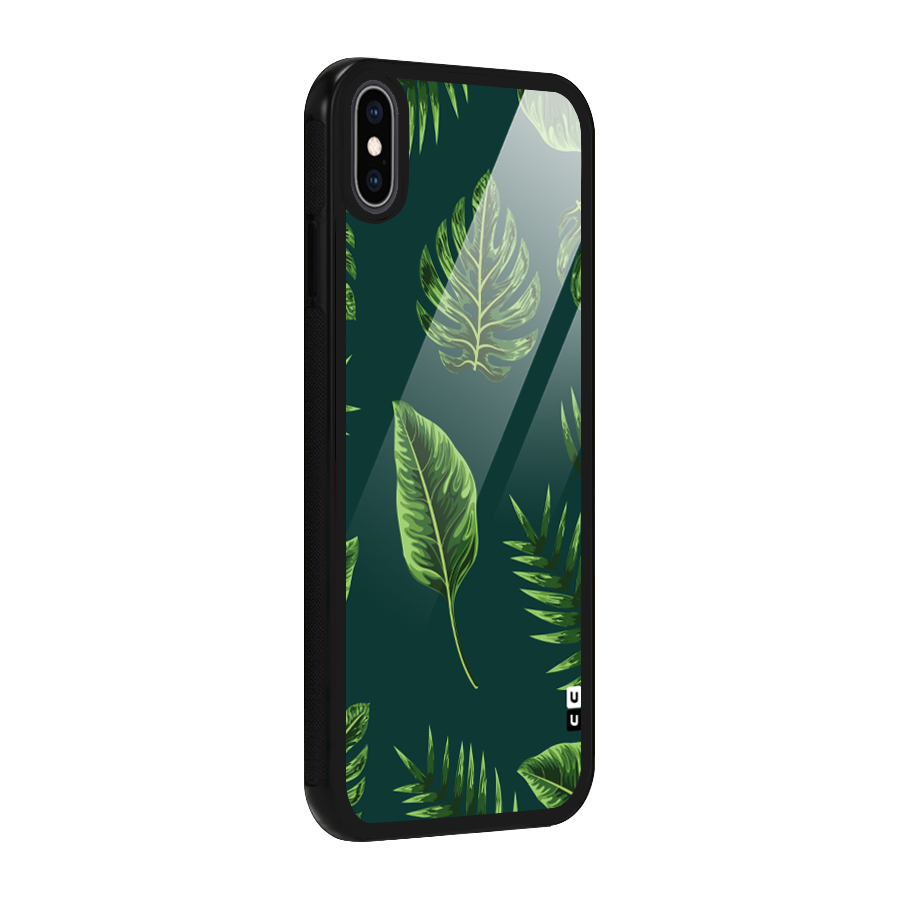 Green Leafs Glass Back Case for iPhone XS Max