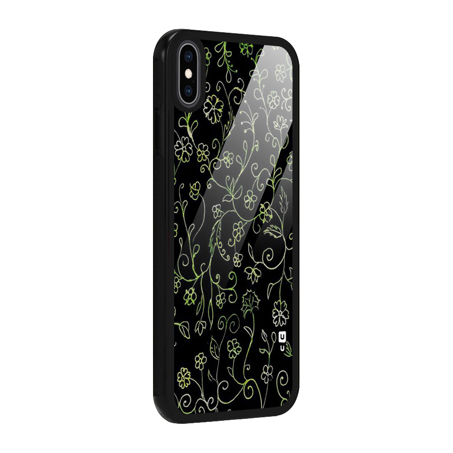 Green Leaves Glass Back Case for iPhone XS Max