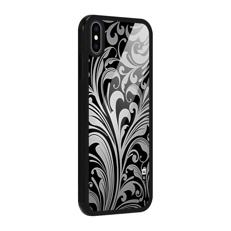 Grey Beauty Pattern Glass Back Case for iPhone XS Max