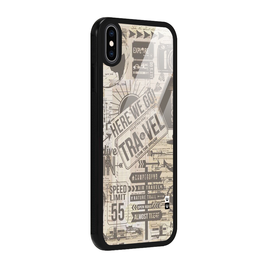 Here We Travel Glass Back Case for iPhone XS Max