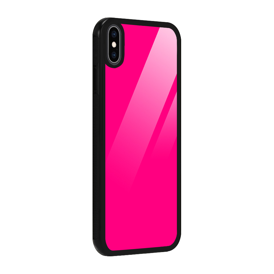 Hot Pink Glass Back Case for iPhone XS Max